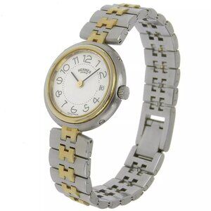 HERMES Profile date Watches WhiteDial Stainless Steel/Plated Gold Quartz A...